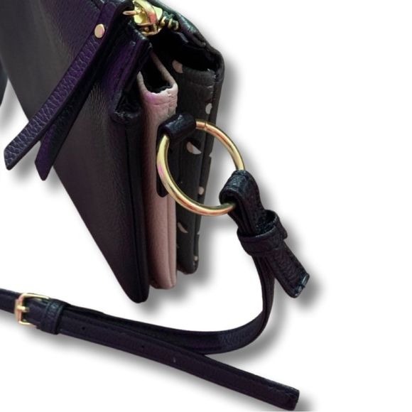 🛍 EUC-  Time & Tru Crossbody Triple Compartment Bag Green, Cream, and Black - Picture 3 of 5